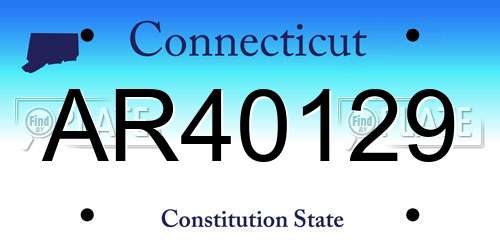 AR40129 Connecticut License Plate