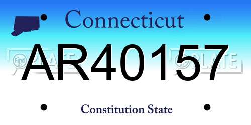 AR40157 Connecticut License Plate