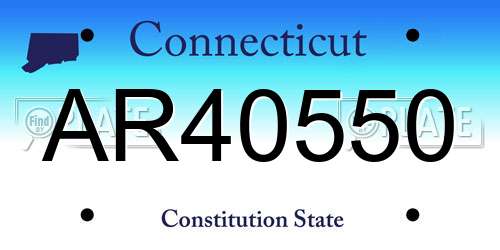AR40550 Connecticut License Plate