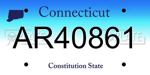 AR40861 Connecticut License Plate