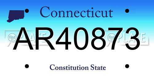AR40873 Connecticut License Plate