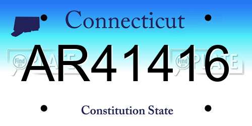 AR41416 Connecticut License Plate