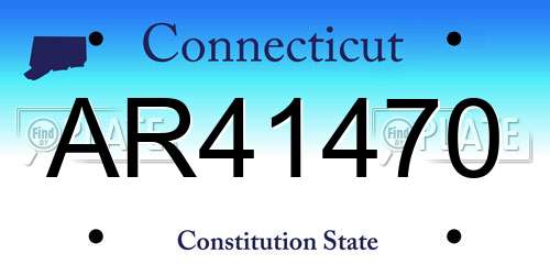 AR41470 Connecticut License Plate