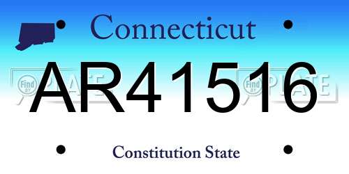 AR41516 Connecticut License Plate