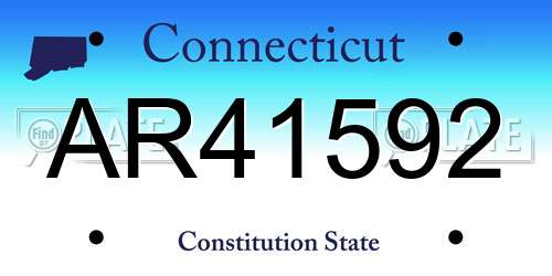 AR41592 Connecticut License Plate