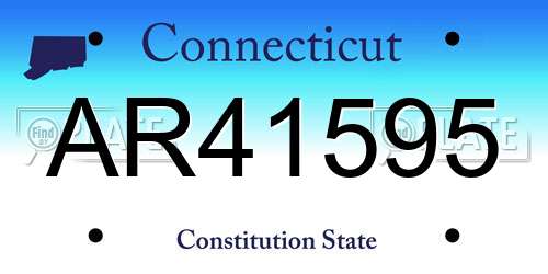 AR41595 Connecticut License Plate