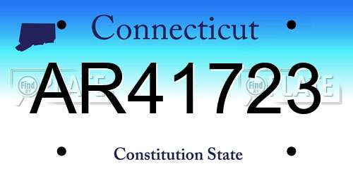 AR41723 Connecticut License Plate