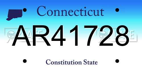 AR41728 Connecticut License Plate