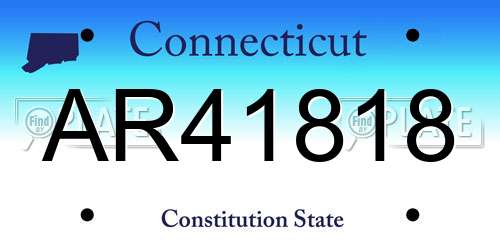 AR41818 Connecticut License Plate