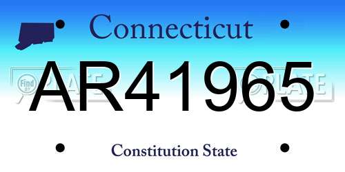 AR41965 Connecticut License Plate