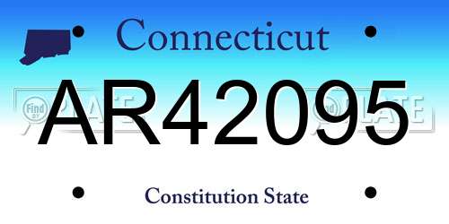 AR42095 Connecticut License Plate
