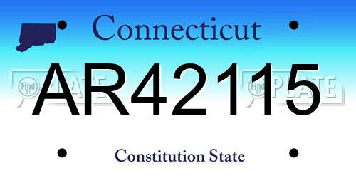 AR42115 Connecticut License Plate