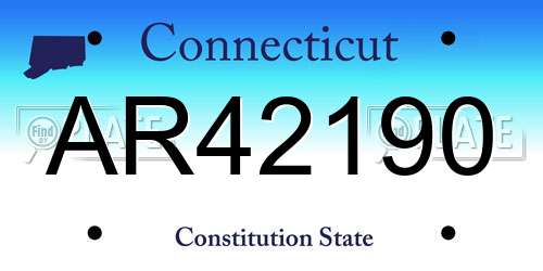 AR42190 Connecticut License Plate