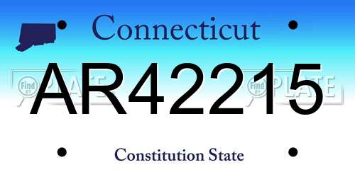 AR42215 Connecticut License Plate