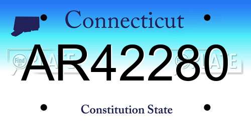 AR42280 Connecticut License Plate
