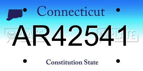 AR42541 Connecticut License Plate
