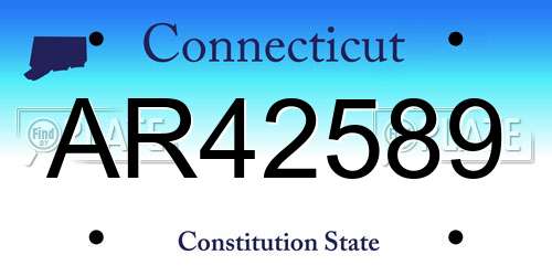 AR42589 Connecticut License Plate