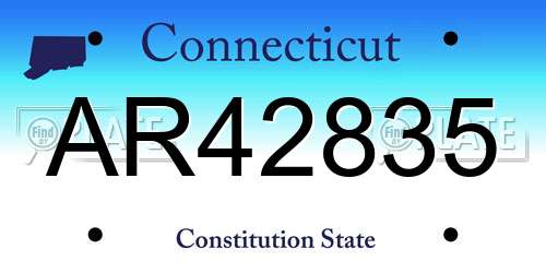 AR42835 Connecticut License Plate