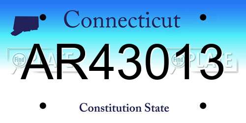 AR43013 Connecticut License Plate