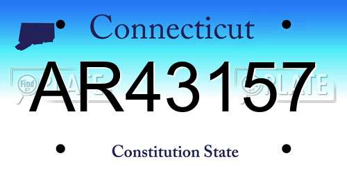AR43157 Connecticut License Plate