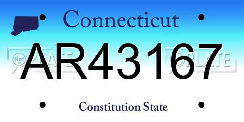 AR43167 Connecticut License Plate