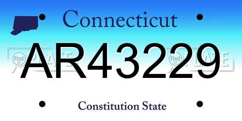 AR43229 Connecticut License Plate