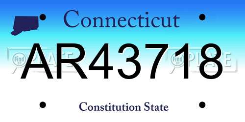AR43718 Connecticut License Plate