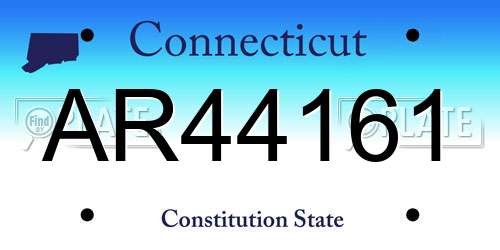AR44161 Connecticut License Plate