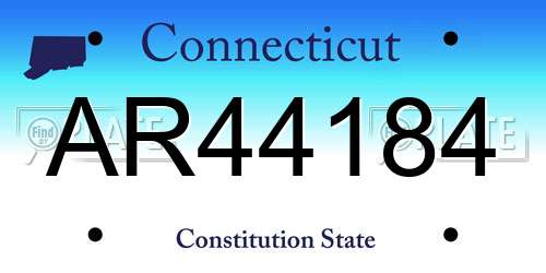 AR44184 Connecticut License Plate