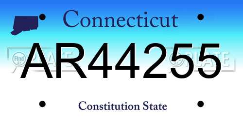 AR44255 Connecticut License Plate