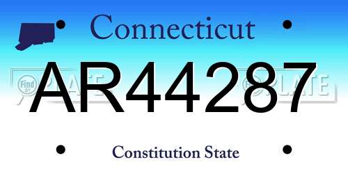 AR44287 Connecticut License Plate