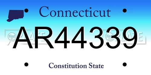 AR44339 Connecticut License Plate