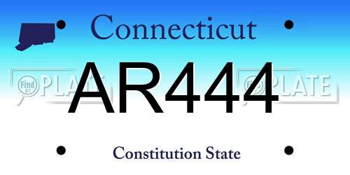 AR444 Connecticut License Plate