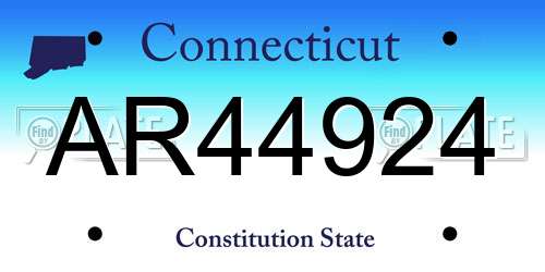 AR44924 Connecticut License Plate