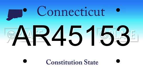AR45153 Connecticut License Plate