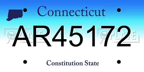 AR45172 Connecticut License Plate
