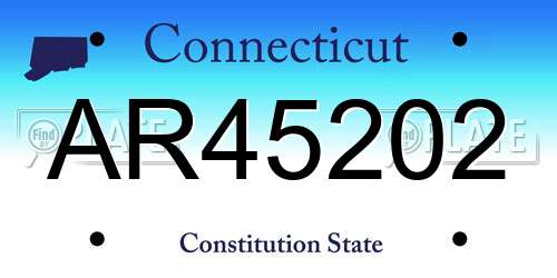 AR45202 Connecticut License Plate