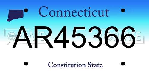 AR45366 Connecticut License Plate
