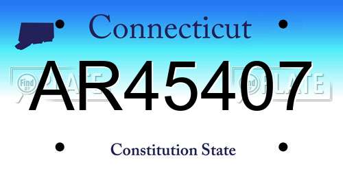 AR45407 Connecticut License Plate