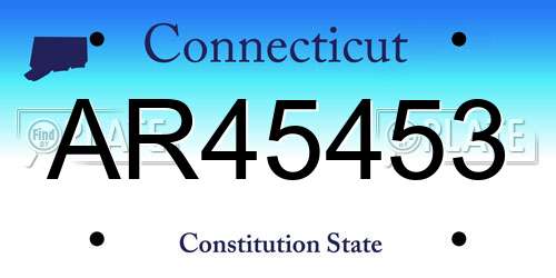 AR45453 Connecticut License Plate