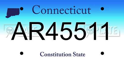AR45511 Connecticut License Plate
