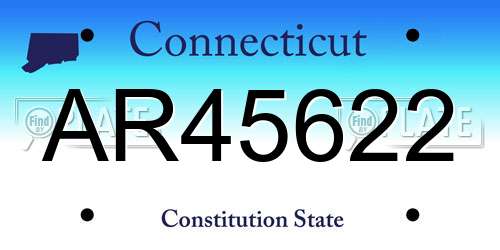 AR45622 Connecticut License Plate