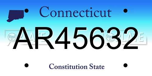 AR45632 Connecticut License Plate