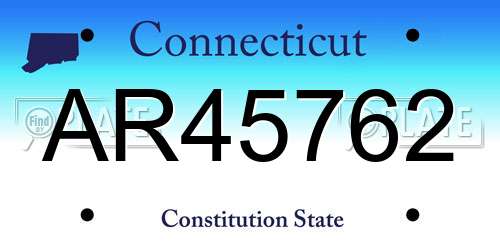 AR45762 Connecticut License Plate