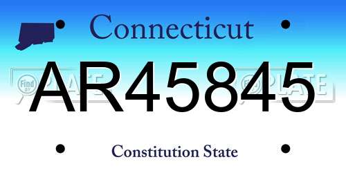 AR45845 Connecticut License Plate