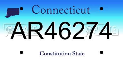 AR46274 Connecticut License Plate