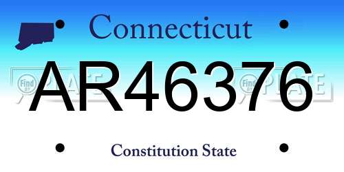AR46376 Connecticut License Plate