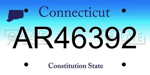 AR46392 Connecticut License Plate