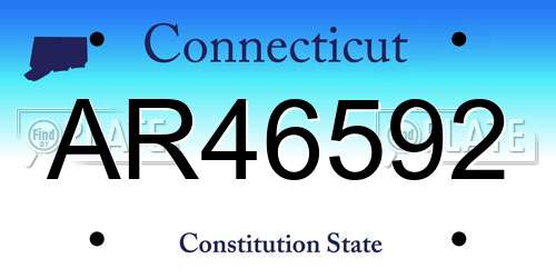 AR46592 Connecticut License Plate