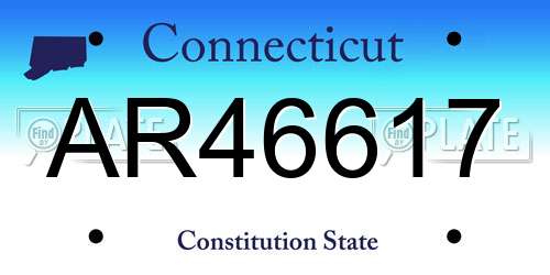 AR46617 Connecticut License Plate